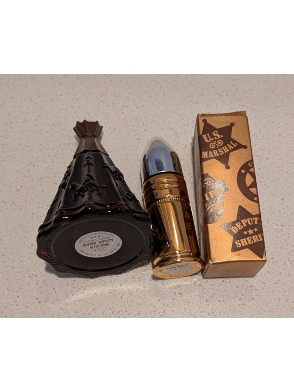 Vintage Avon Indian TeePee Cologne Bottle Wild West Bullet Decanter 1970s - Picture 6 of 16